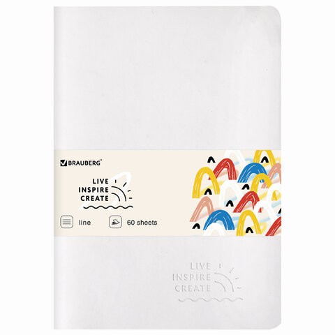 Тетрадь В5 Brauberg Rainbow SoftTouch 60 листов, 403887 цена за 2 шт , 